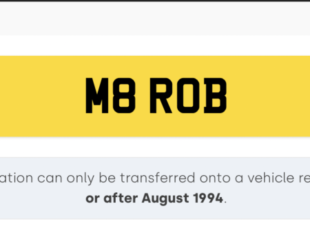 Cherished number plate "M8 ROB"