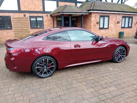 M440i X Drive mht Coupe 2d auto, 367bhp, 2998cc. Purchased from Vines BMW Gatwick, July 2024. Many extra packages including ceramic coating on the paintwork. Colour...deep red as in photos. Genuine 416 miles only and in showroom condition. The car is always garaged. Cost new last July £63,500 today over £65,000. Genuine reason for sale. SALE PRICE £53,500 . email or call for any further details.